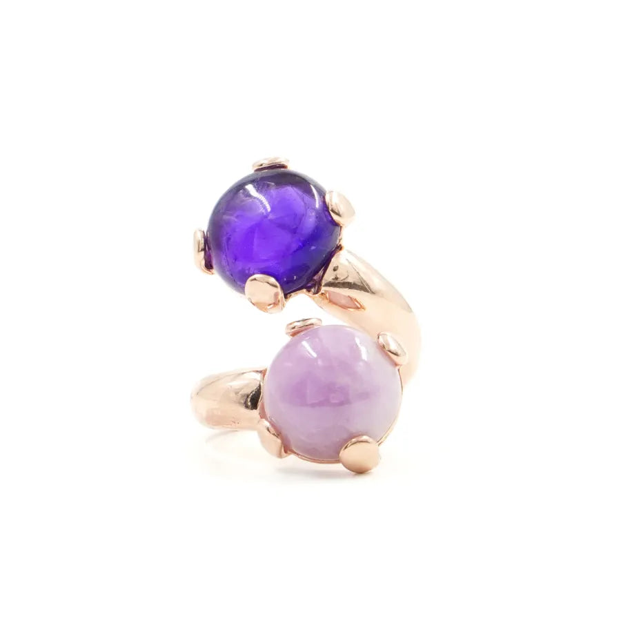 Anello in Arg.925 Rosato con Ametista e Kunzite