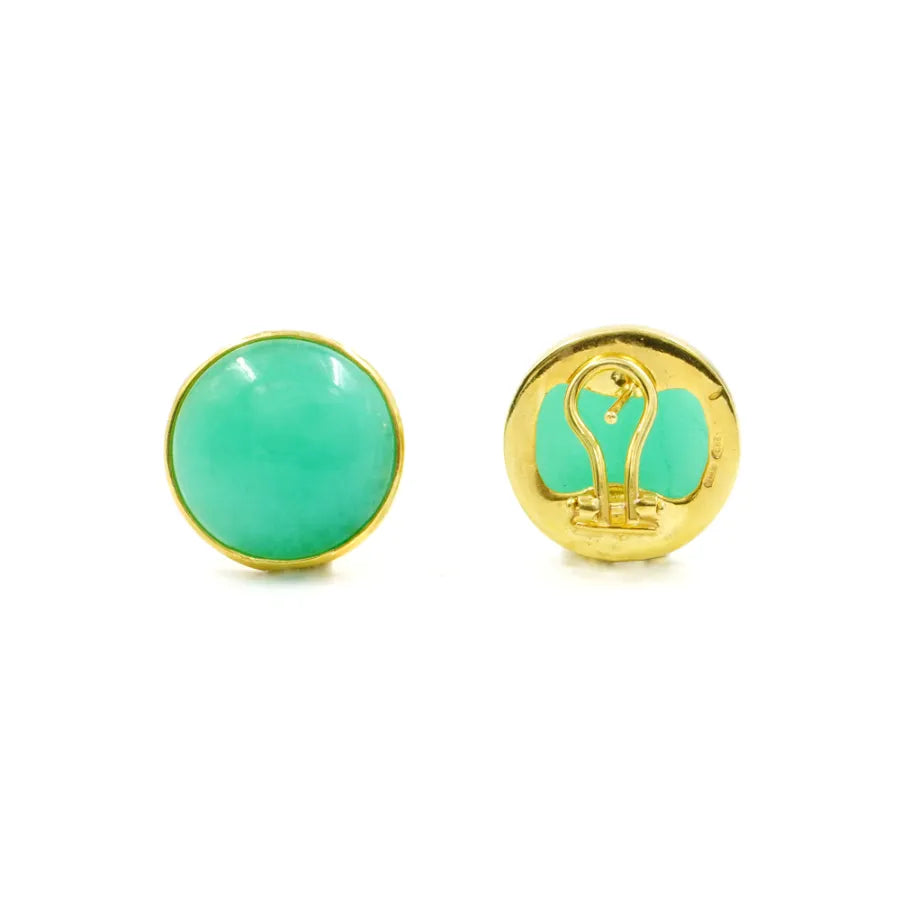 Orecchini in Arg.925 Dorato con Quarzo spugna verde