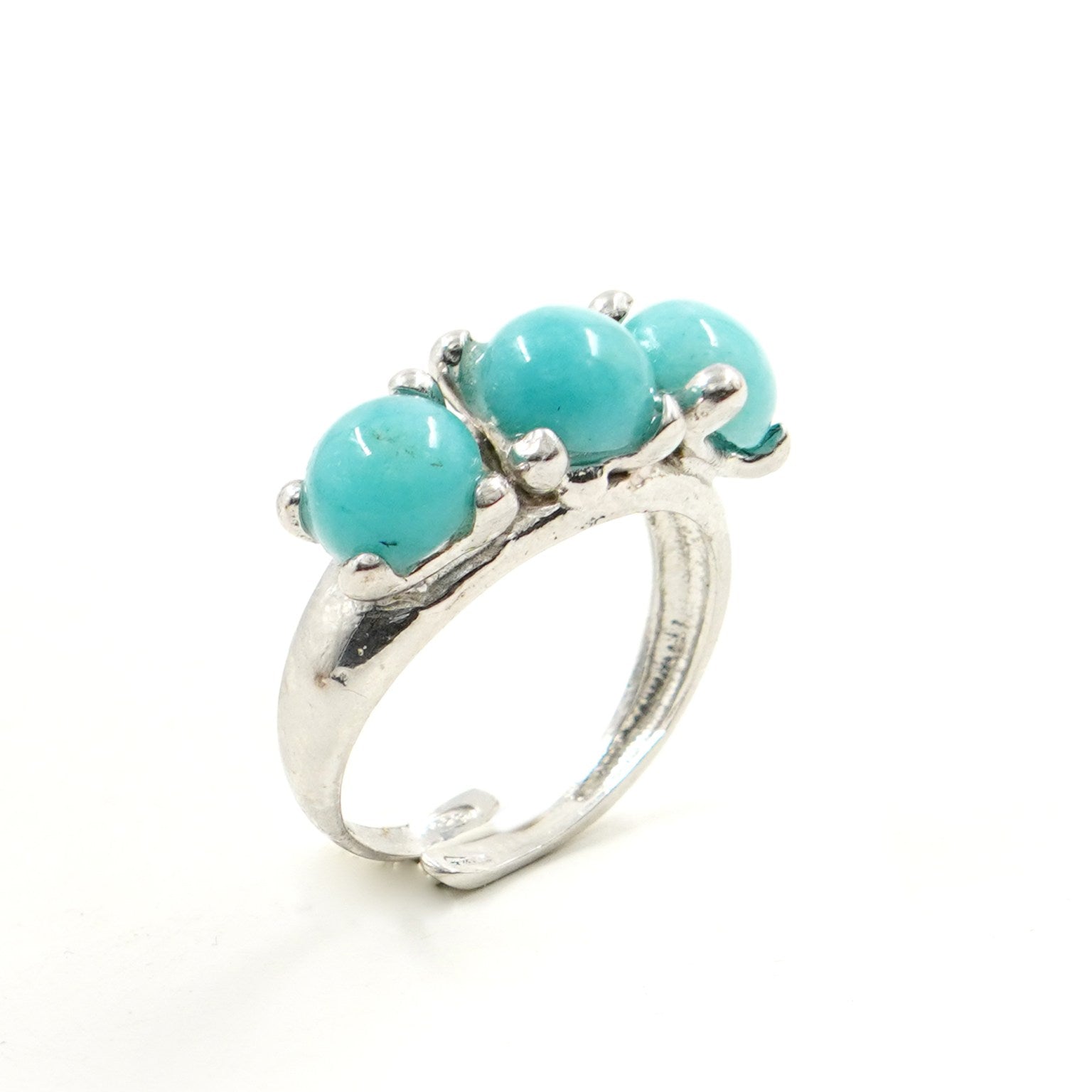 Anello Trilogy in Arg.925 con cabochon di Amazzonite