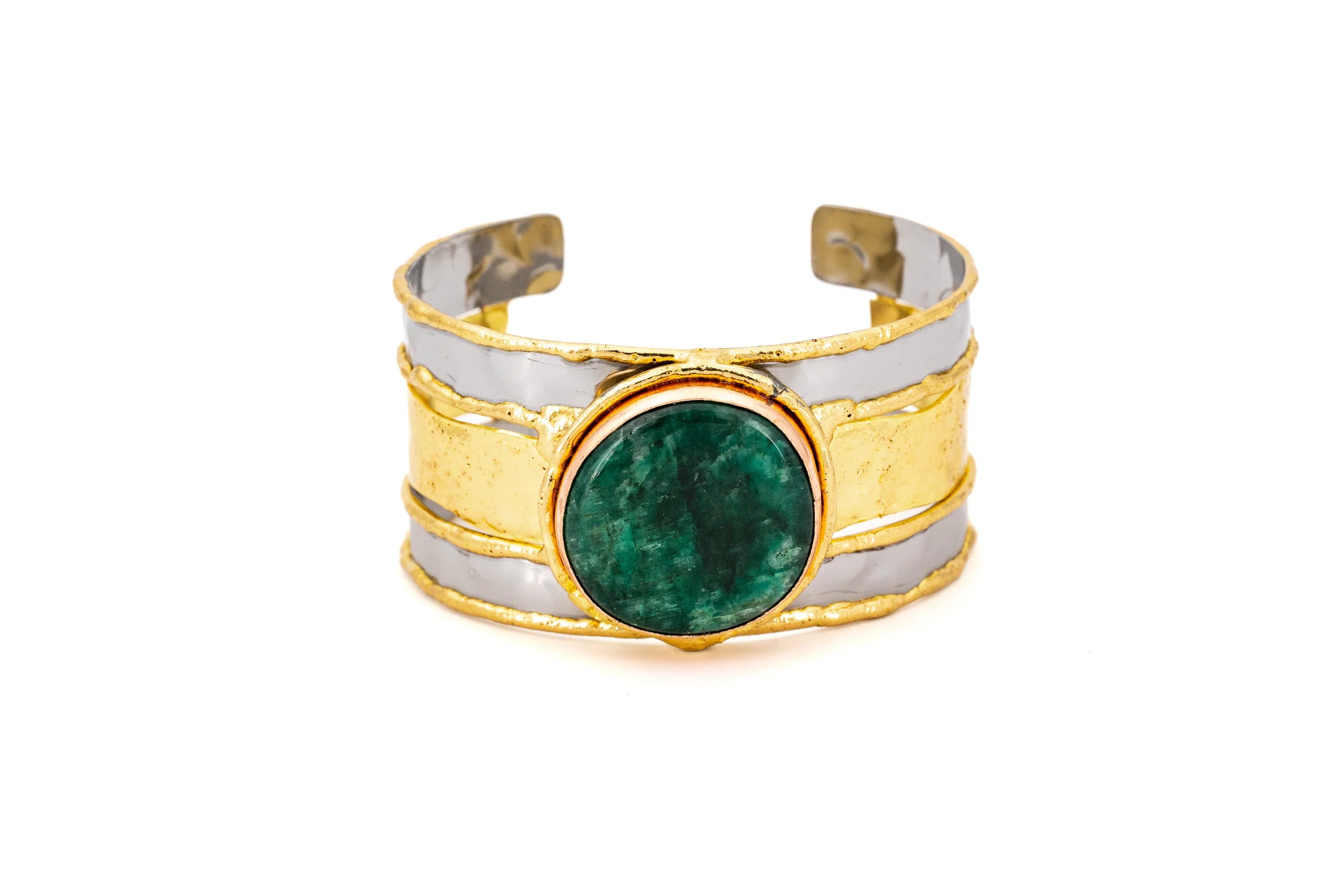 Bracciale in Ottone e Pietra Naturale