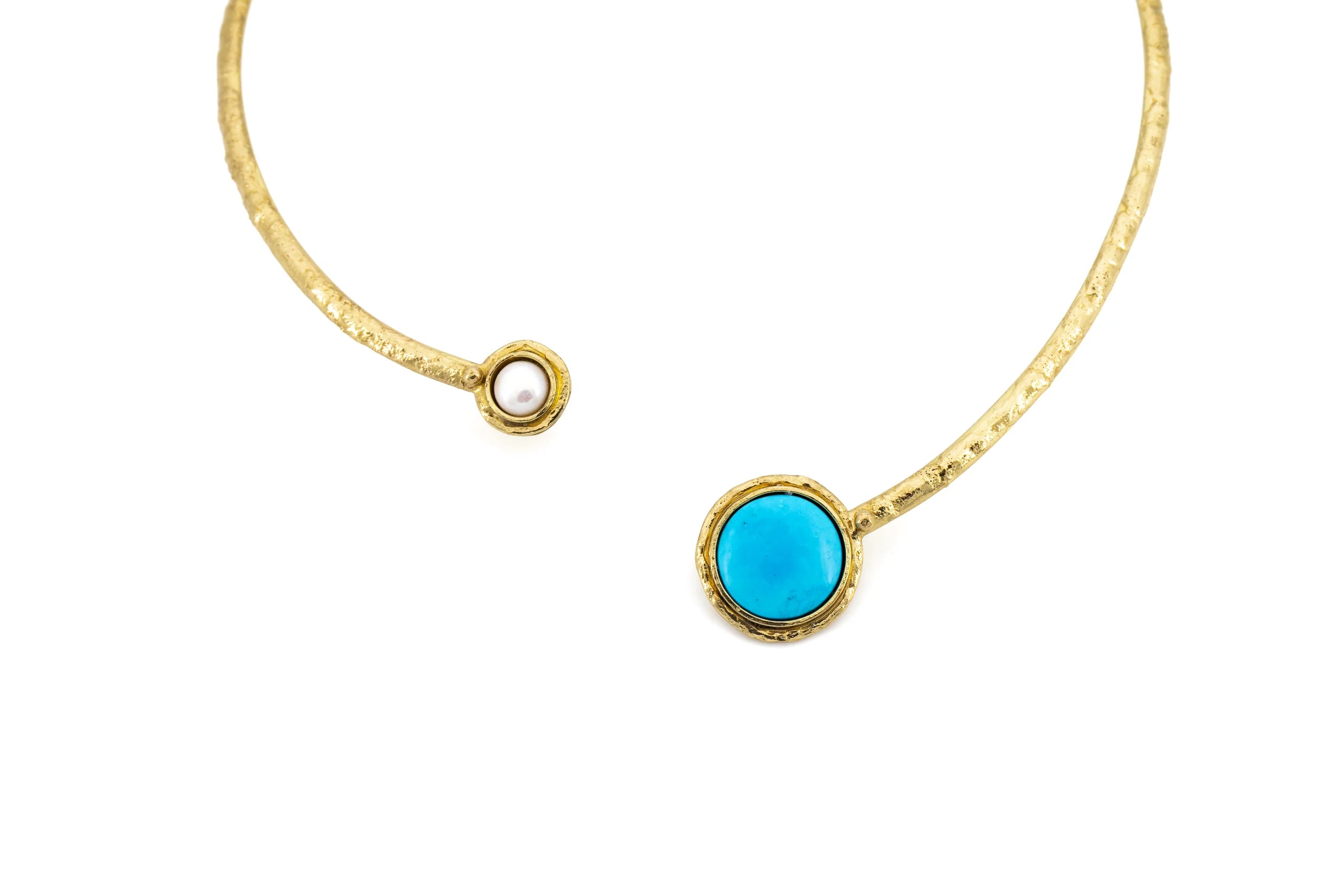 Collarino in Ottone con Turchese e Perla