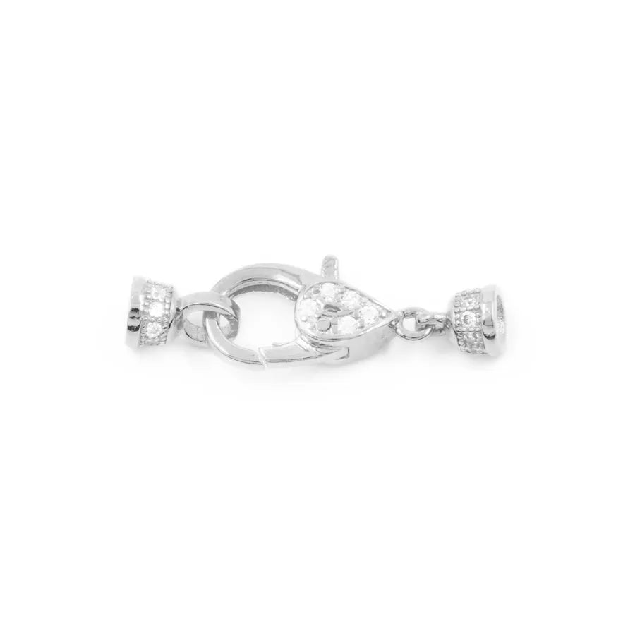 Argento 925 chiusura con zirconi 12x6mm coppa 4mm