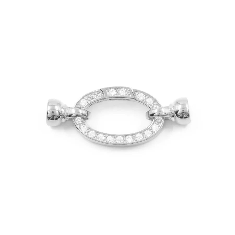 Argento 925 chiusura con zirconi ovale 24x15mm coppa 7mm