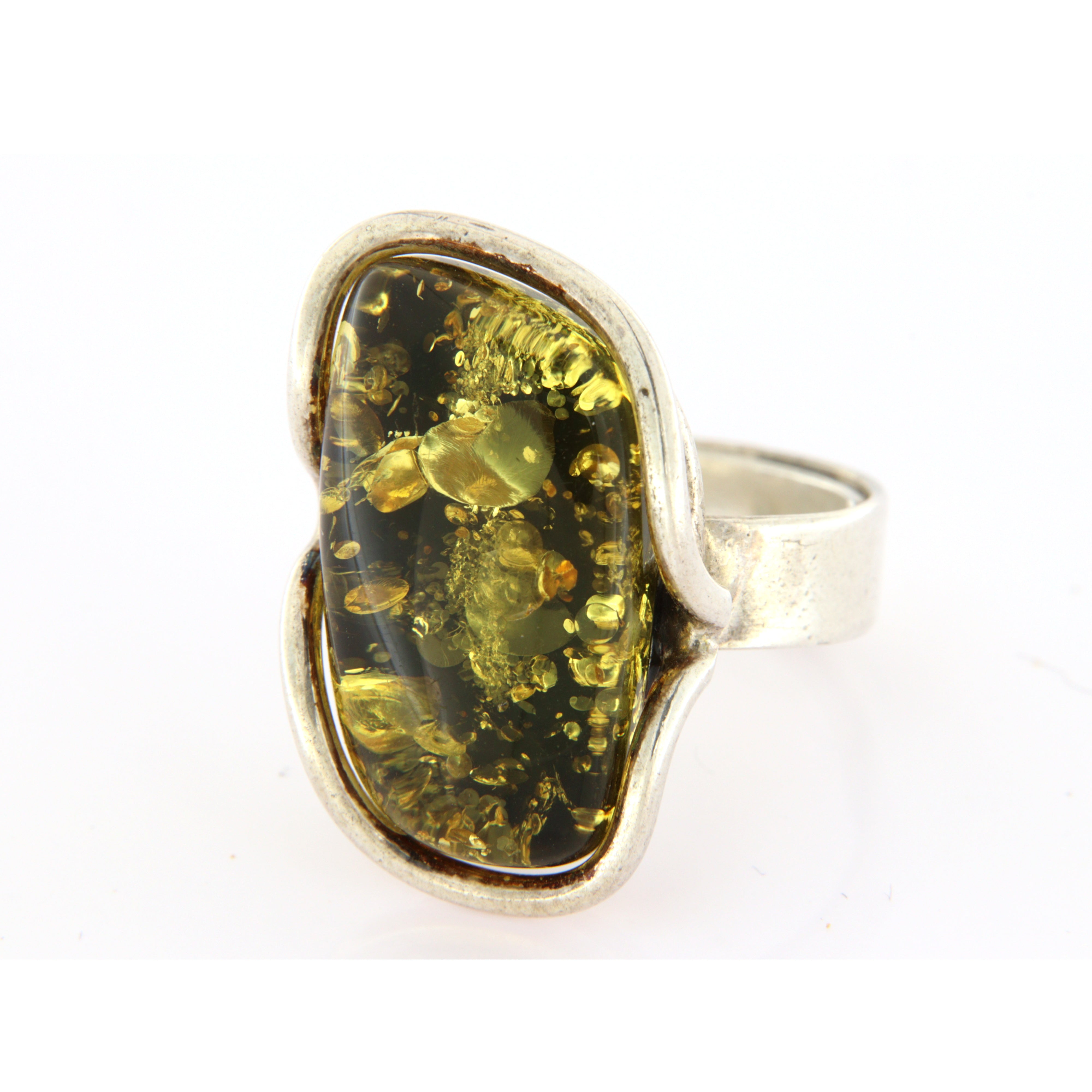 Anello in Arg.925 e Ambra Baltica verde