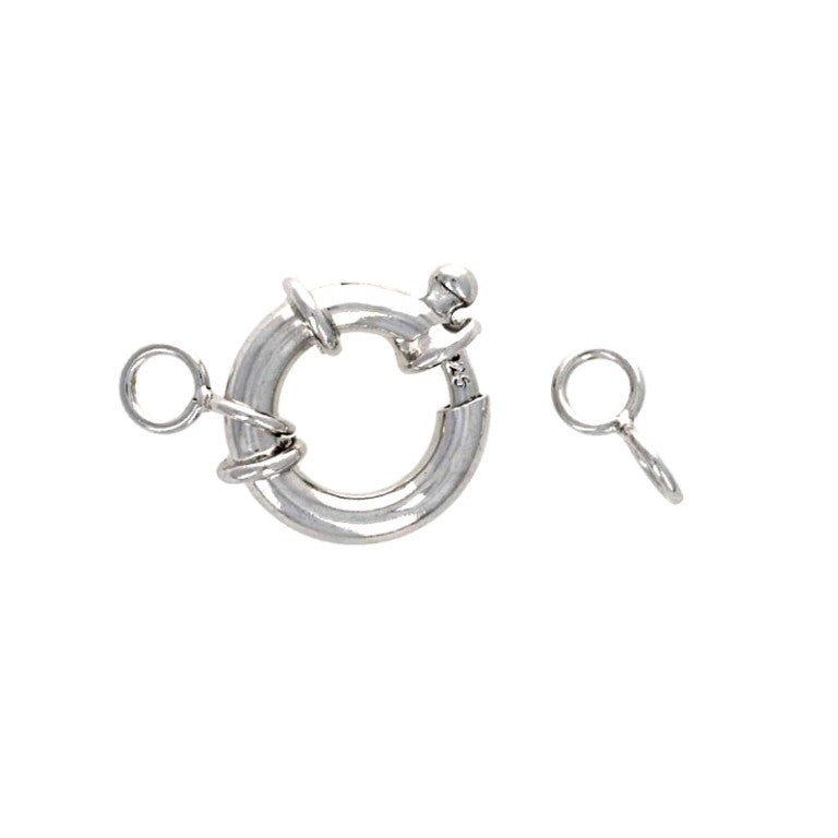 Chiusura per Collane ad Anello a Molla in Argento 925‰ Rodiato