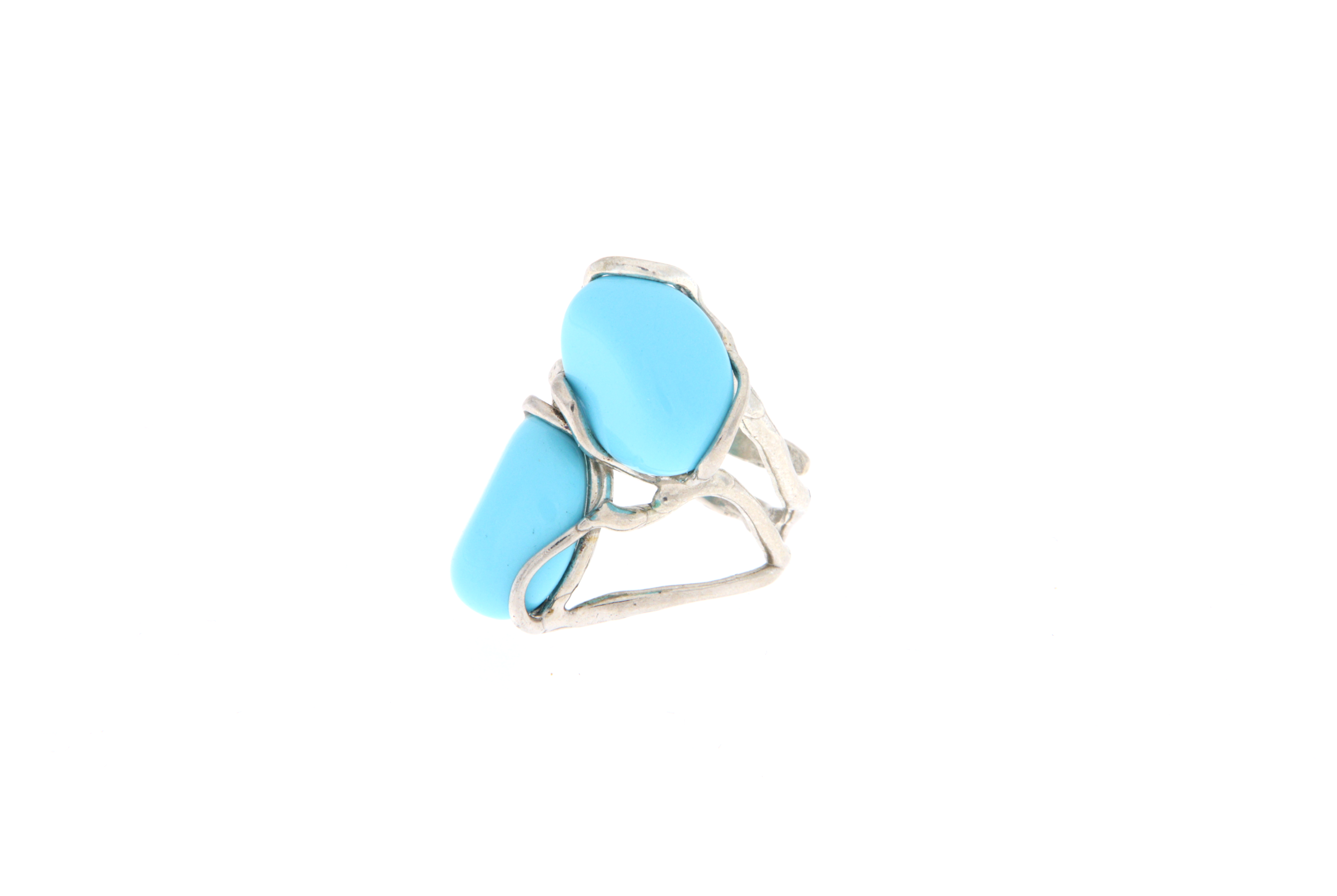 Anello in Arg.925 e Pasta di Turchese "4 fiori"