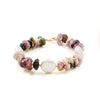 Bracciale in Arg.925 rosè con Tormalina multicolor e perle