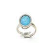 Anello in Arg. 925 con zirconi e cristallo color acquamarina