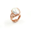 Anello in Arg.925 rosè con perla barocca piatta