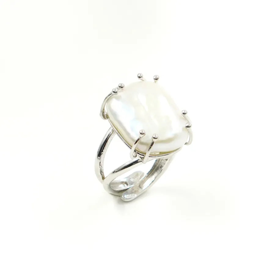 Anello in Arg.925 con Perla rettangolare