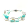 Bracciale Elastico con Amazzonite, Ematite e Perle