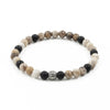 Bracciale Elastico con Agata nera, Astrophilite e elemento in Arg.925