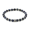 Bracciale Elastico con Diaspro Imperiale blu, Labradorite e elemento in Arg.925