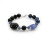 Bracciale in Arg.925 con Agata nera satinata, Sodalite e Labradorite