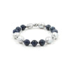 Bracciale elastico con Dumortierite, Perla e Ematite
