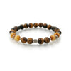 Bracciale elastico con Occhio di Tigre giallo e Gold, Diaspro Picasso ed elementi in Arg.925