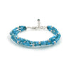 Bracciale multifilo in Arg.925 con Apatite azzurra