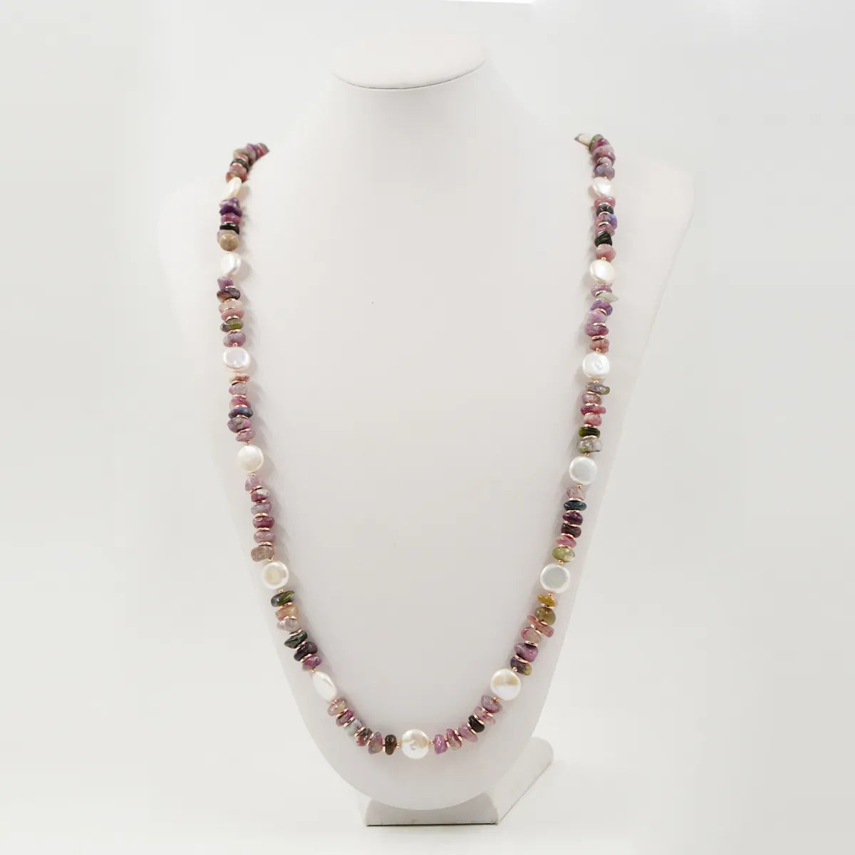 Collana in Arg.925 rosè con Tormalina e Perle