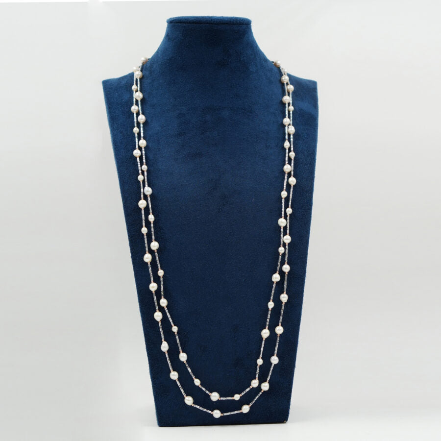Collana con Ematite silver e Perle