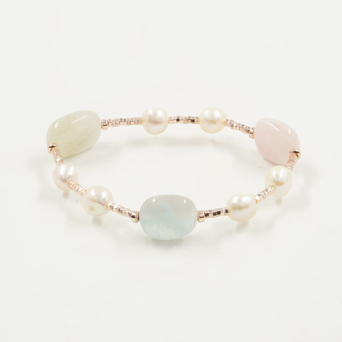 Bracciale elastico con Ematite, Perle e Berillo