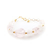 Bracciale in Quarzo Rosa e Argento 925 placcato oro