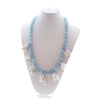 Collana in Angelite, Perle Barocche e Argento 925