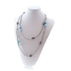 Collana in Ematite, Pasta di Turchese, Perle cobalto e Argento 925