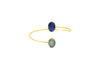 Bracciale  in ottone con Acquamarina e Zaffiro