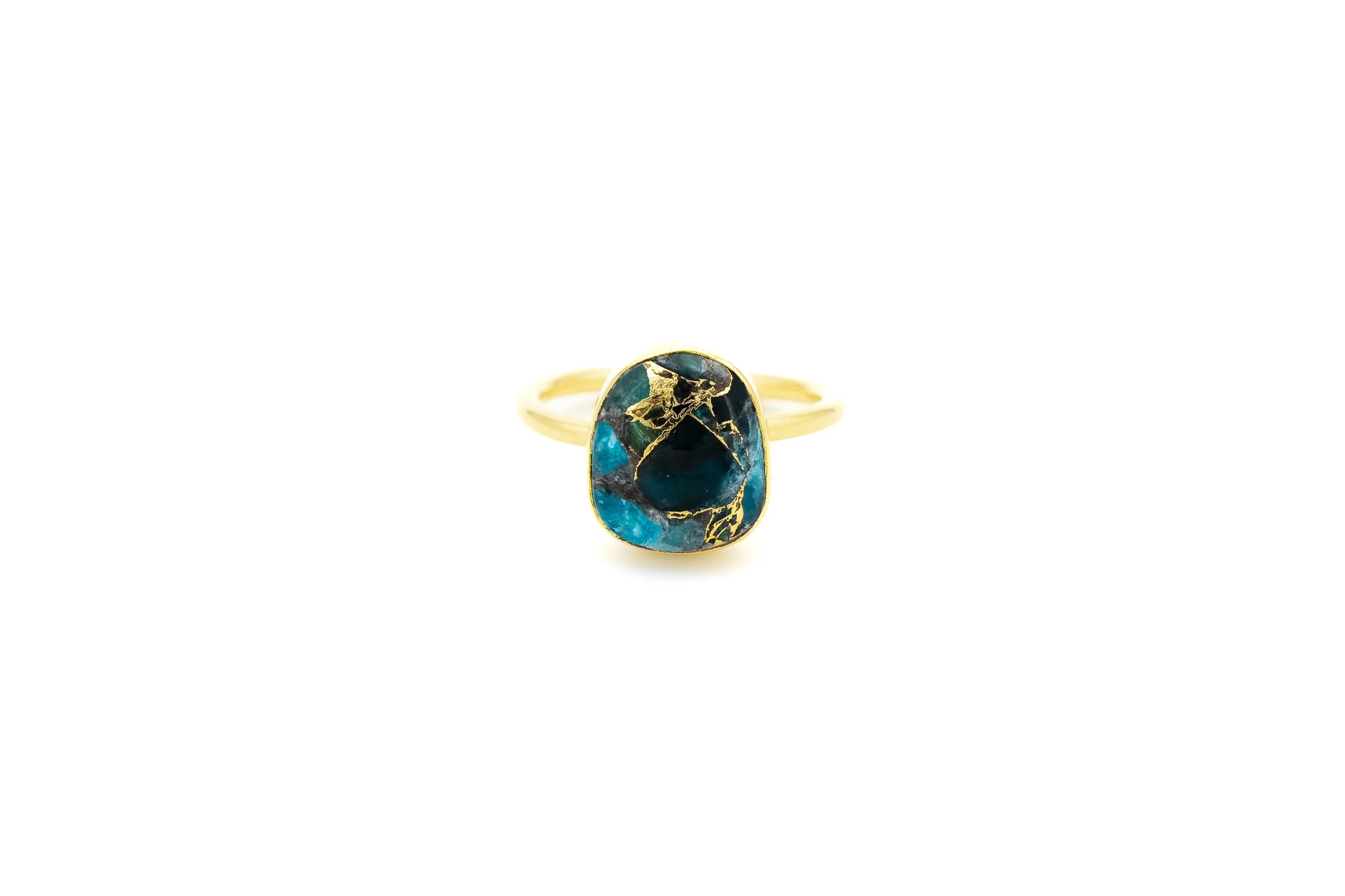 Anello in Ottone e Apatite