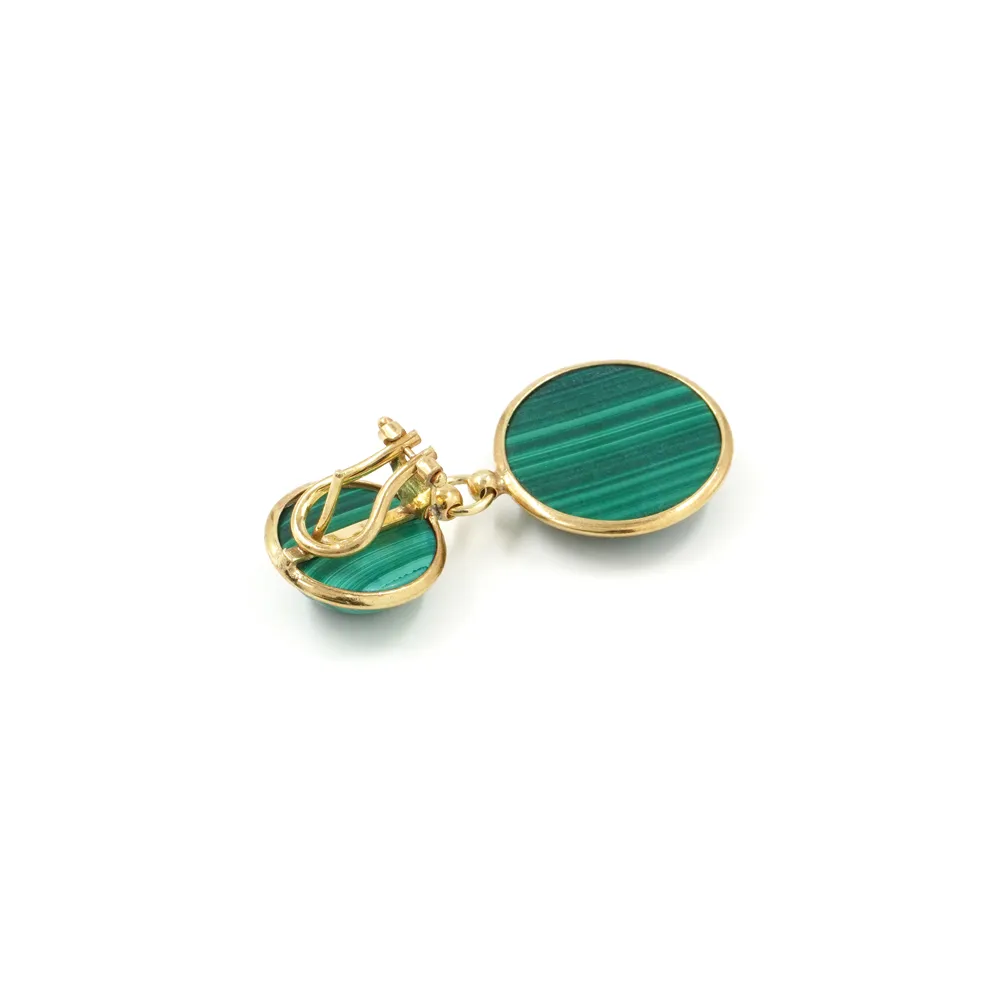 Orecchini in argento 925 con Malachite -Dorato