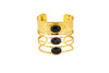 Bracciale alto in Ottone e tre Pietre Naturali
