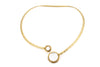 Collana choker con due pietre tonde di Madreperla in Ottone