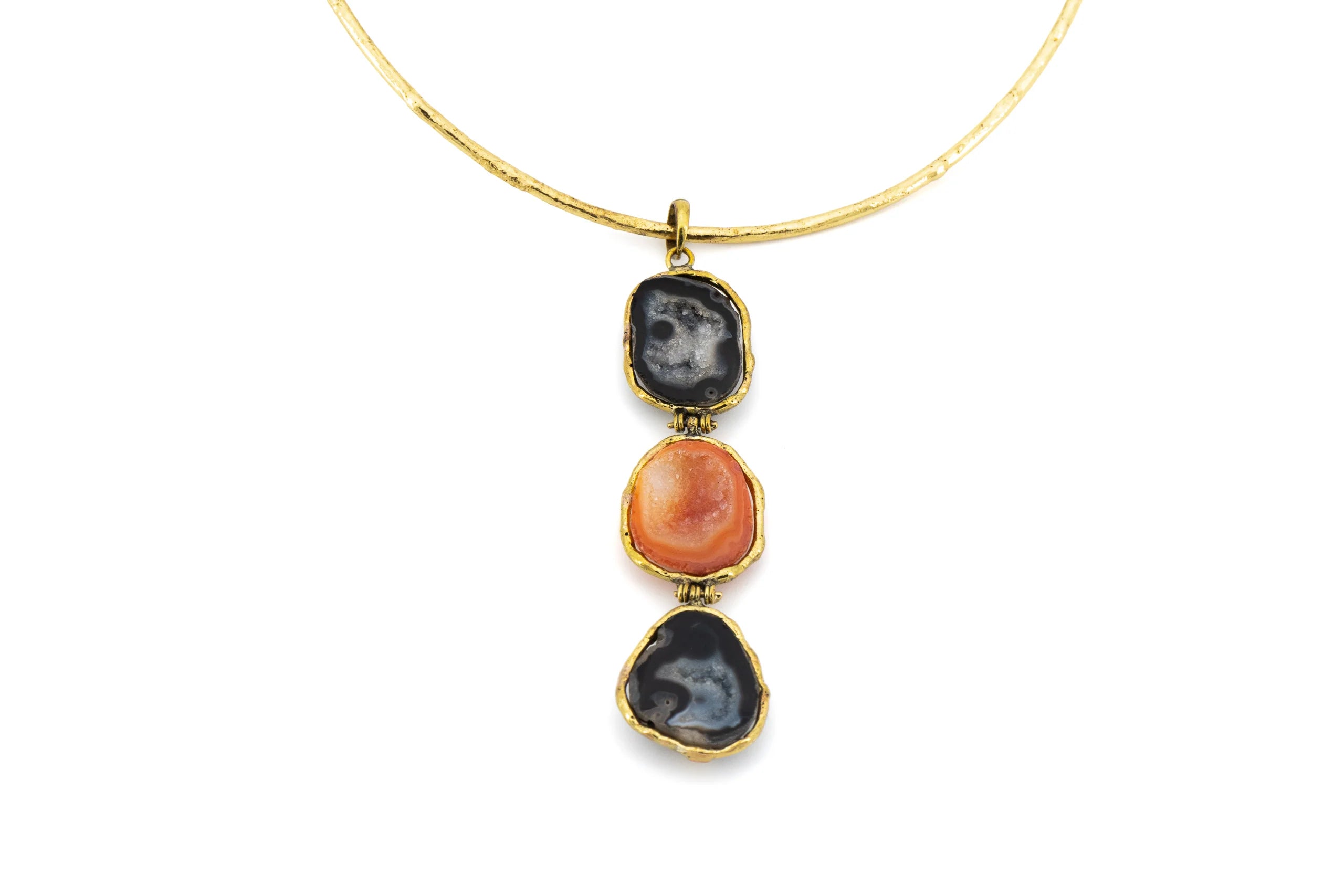 Girocollo in Ottone con triplo geode