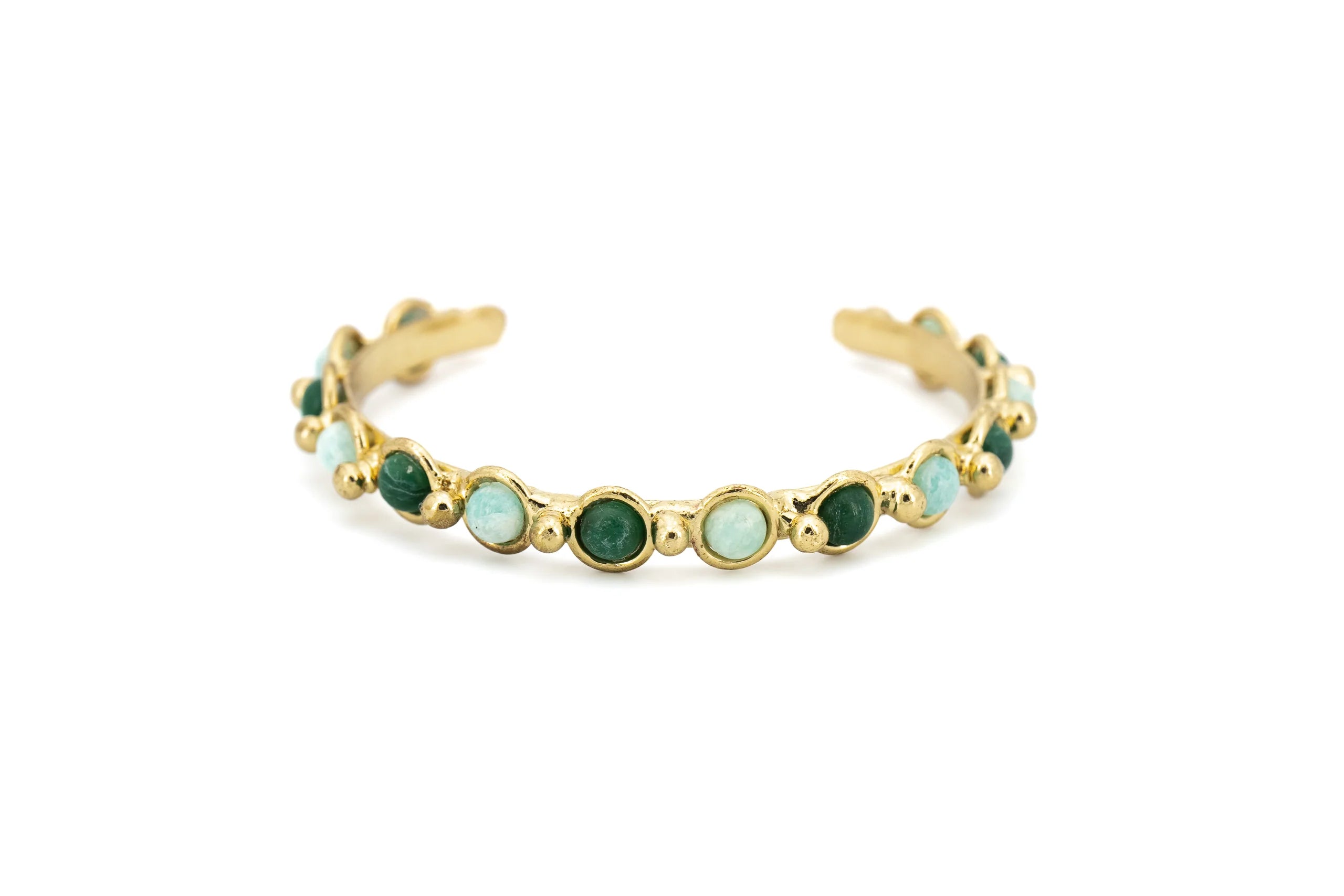 Bracciale multi pietrine in ottone e Pietre naturali