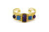 Bracciale in Ottone e Pietre geometriche
