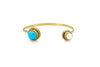 Bracciale regolabile in ottone con Perla e Turchese