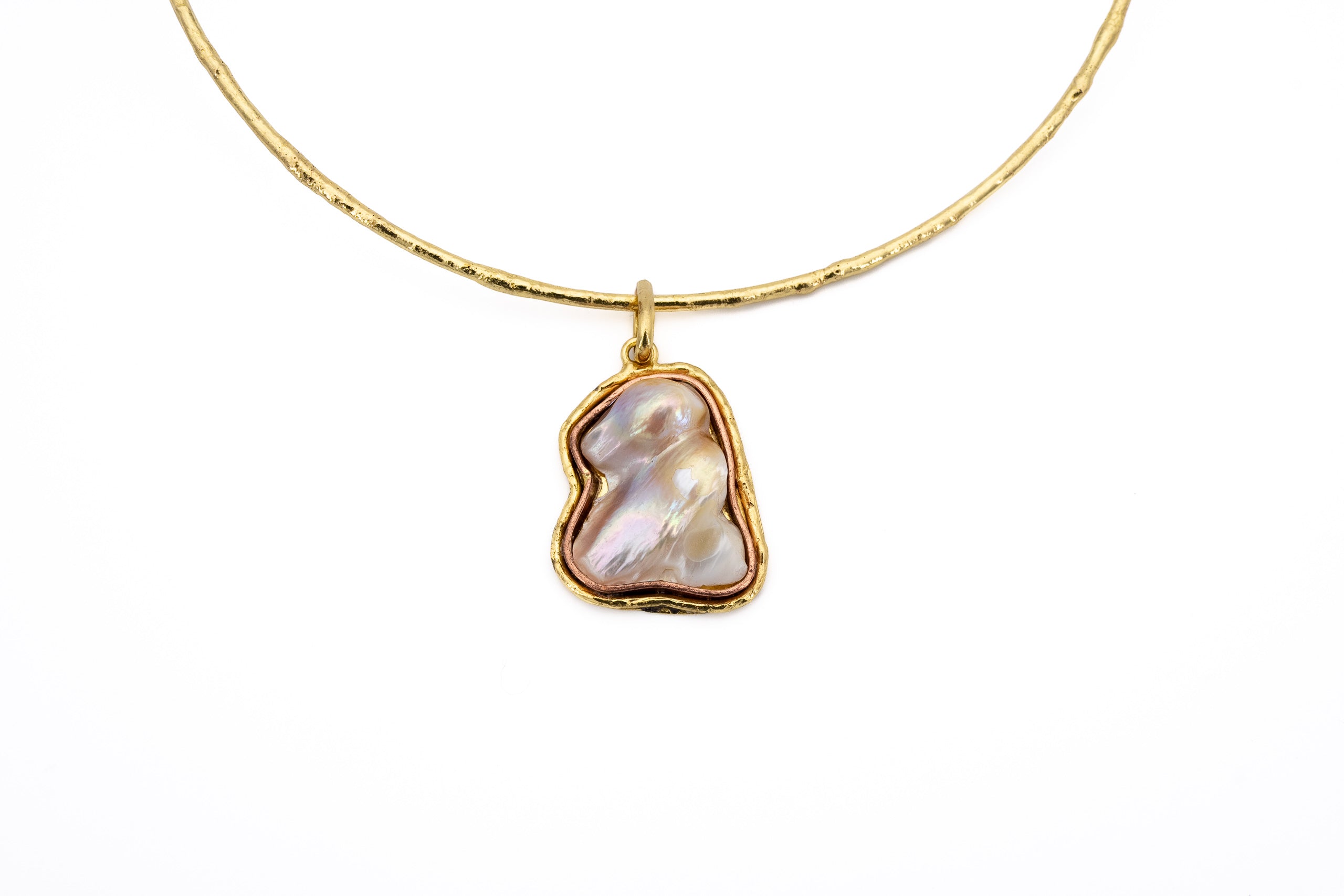 Choker ottone con perla