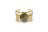 Bracciale ottone fascia una pietra Prehnite