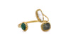 Bracciale ottone tre pietre Prehinite,Smeraldo,Madreperla