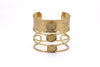 Bracciale ottone fascia tre pietre ovali Ametista Verde