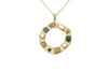 Collana lunga ottone cerchio Prehinite,Smeraldo,Ametista V.