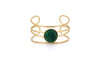 Bracciale ottone fascia pietra centrale tonda Smeraldo