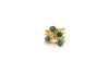 Anello ottone fascia quattro pietre tondino Smeraldo