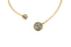 Choker ottone con due pietre tonde Prehnite