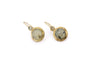 Orecchini ottone due pietre tonde Prehnite