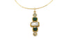 Choker ottone cinque pietre Smeraldo e Prehnite