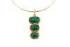 Choker ottone tre pietre gradazione Smeraldo