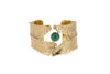 Bracciale ottone fascia pietra tondino Smeraldo