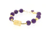 Bracciale in Arg. 925 dorato, Ametista, Ematite dorata e Quarzo Citrino