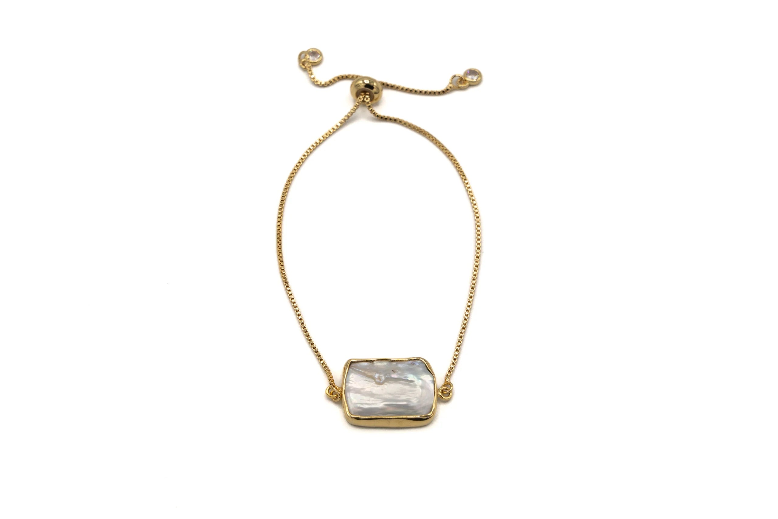 Bracciale morbido in Ottone e Perla